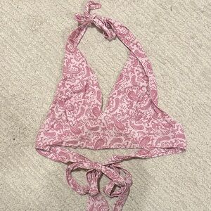 Pink Paisley Halter Crop Top